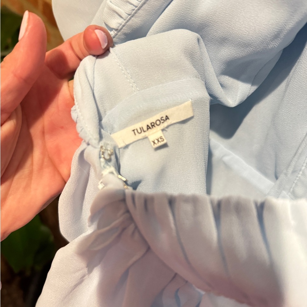 Tularosa Soft Blue Ruffle Dress - Picture 3 of 3